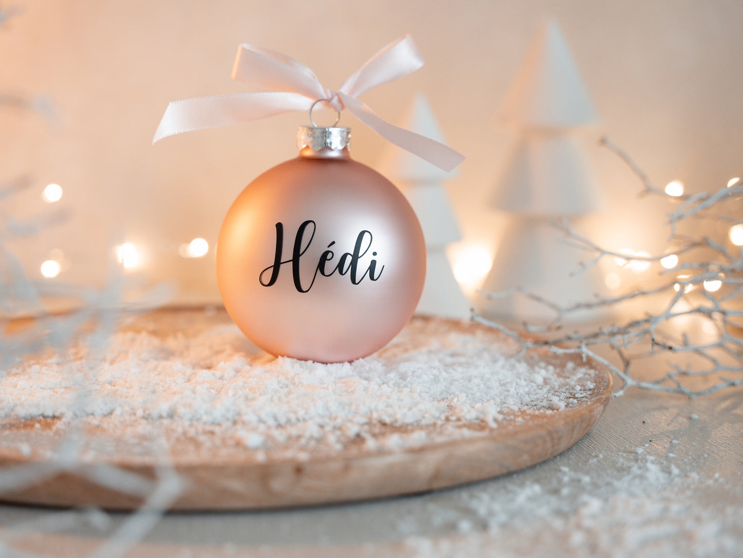 Feliratos Karácsonyi Üveggömb - Rózsaszín