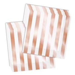 Rosegold Fehér Csíkos Szalvéta