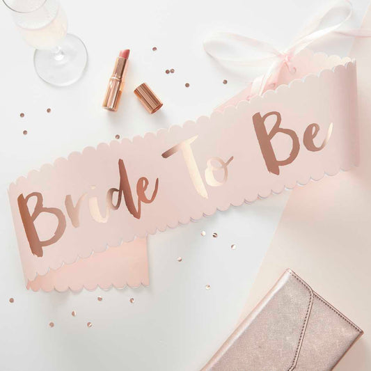 Rosegold Bride To Be Szalag